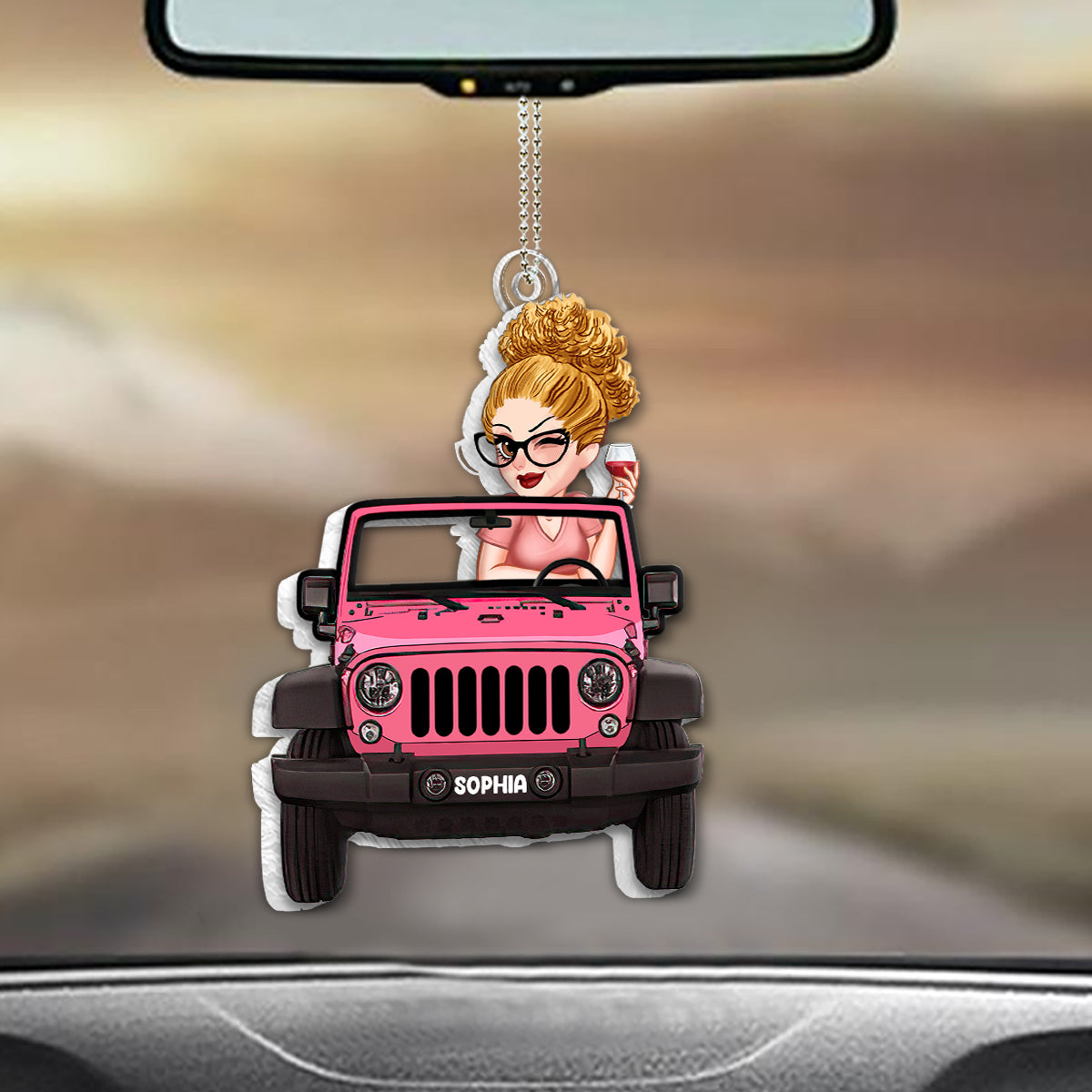 A Girl And Her Car - Personalized Car Custom Shaped Car Ornament