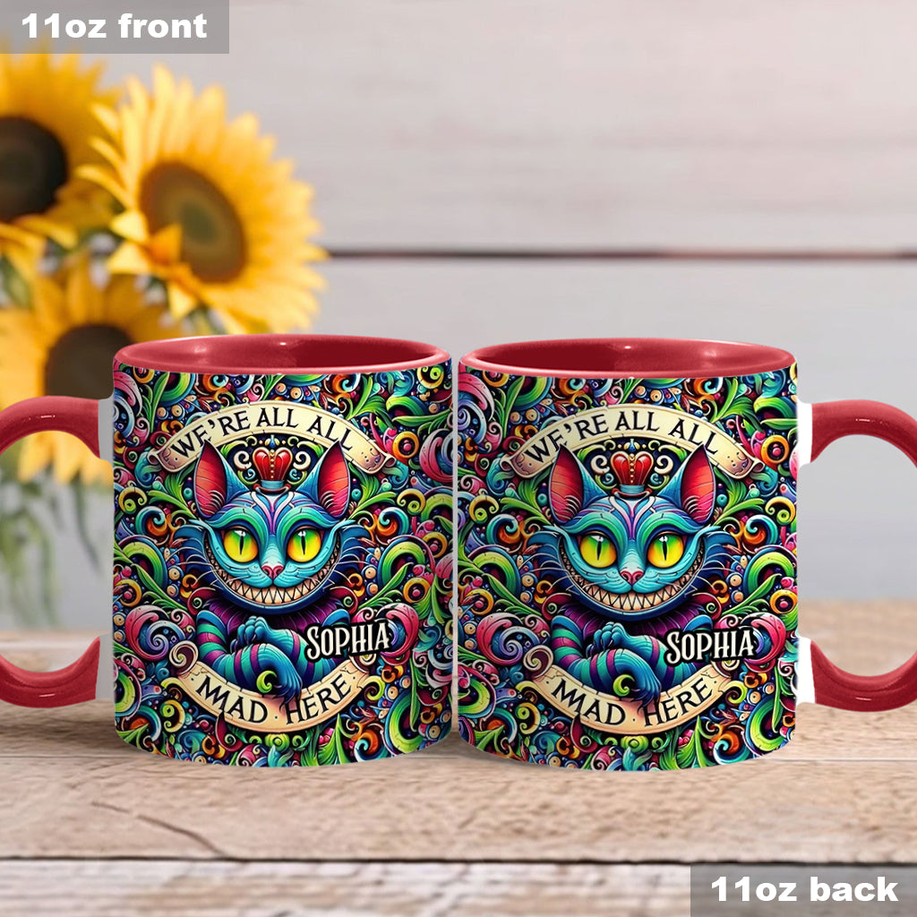 We're All Mad Here - Personalized Mouse Accent Mug