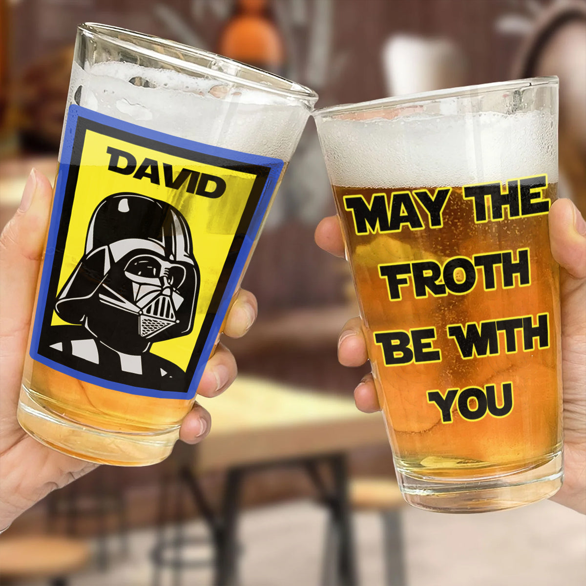 May The Froth Be With You - Personalized The Force Beer Glass