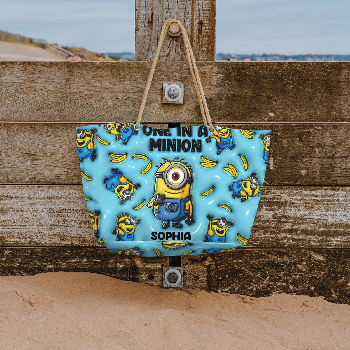 One In A Minion - Personalized Beach Bag
