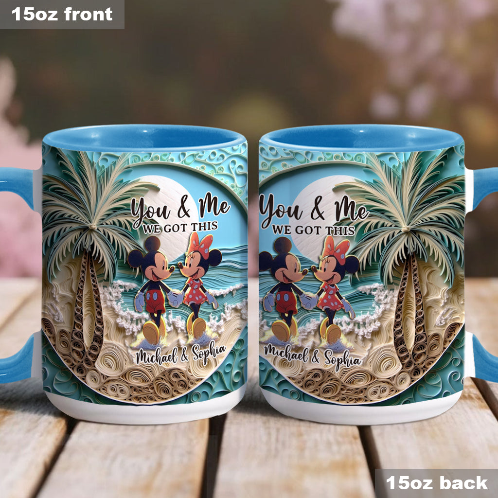 Beach Scene Happy Couple - Personalized Mouse Accent Mug