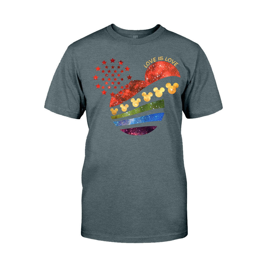 Mouse Head Galaxy Rainbow - LGBT Support T-shirt And Hoodie