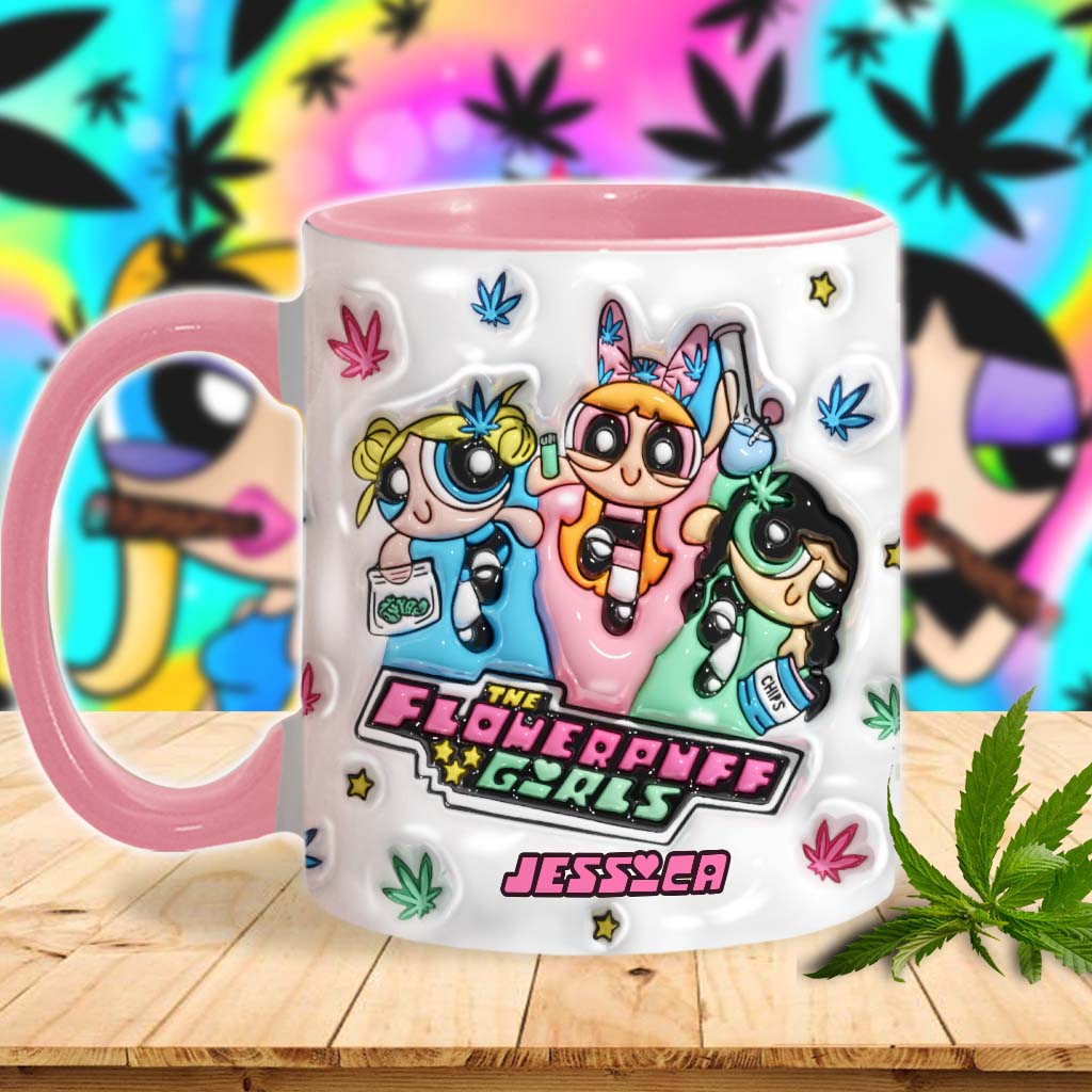 The Flower Puff Girl - Personalized Weed Accent Mug
