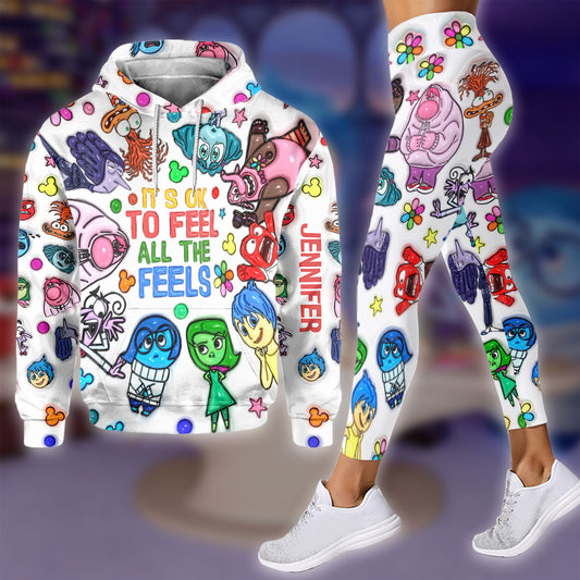 It's Ok To Feel All The Feels - Personalized Mouse Hoodie and Leggings