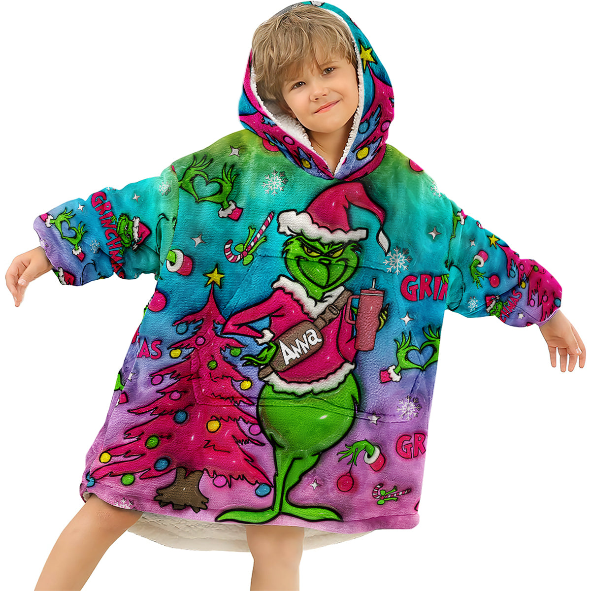 Holo Christmas - Personalized Stole Christmas Blanket Hoodie