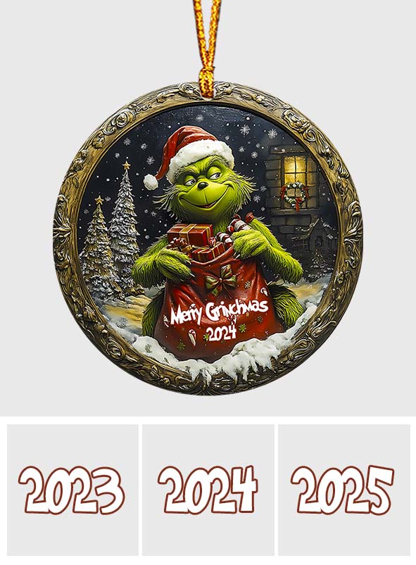 Breaking Naughty Monster - Personalized Stole Christmas Ornament