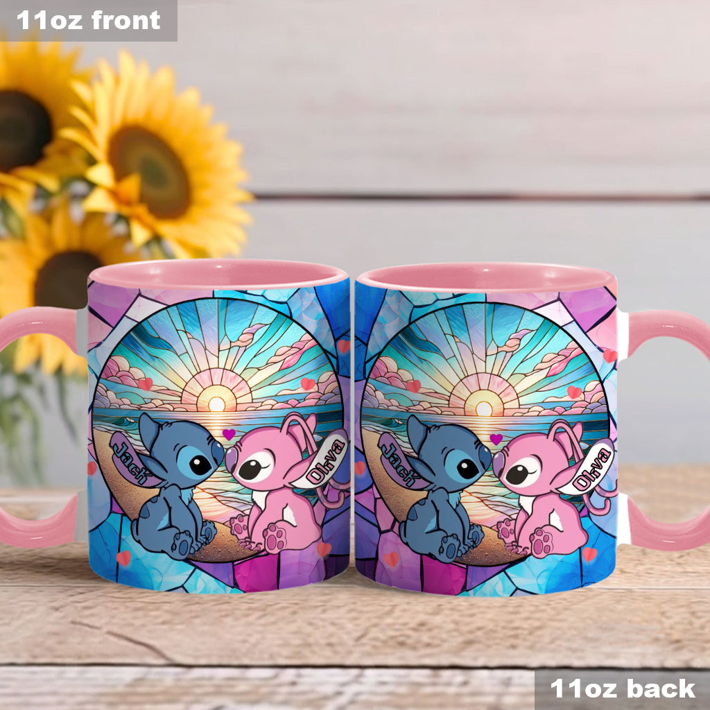 Sunrise On The Beach Build The Life We Love - Personalized Ohana Accent Mug