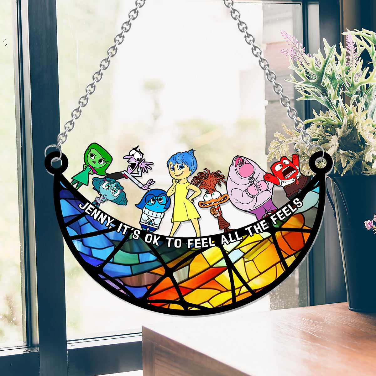 It's Ok To Feel All The Feels - Personalized Window Hanging Suncatcher Ornament