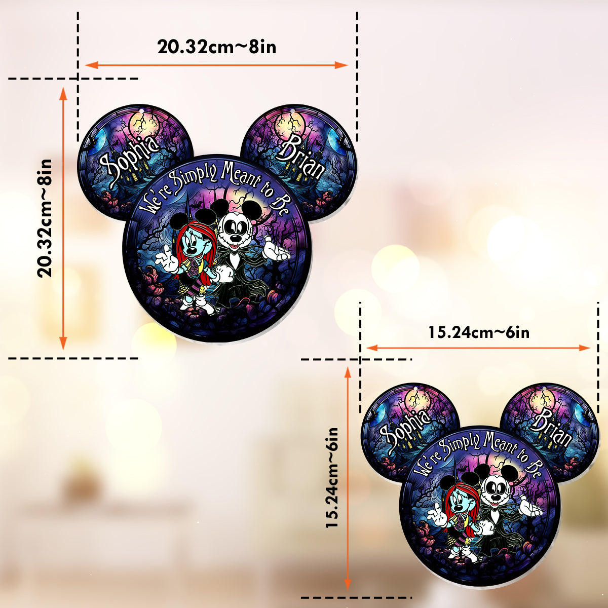 We're Simply Meant To Be - Personalized Mouse Window Hanging Suncatcher Ornament