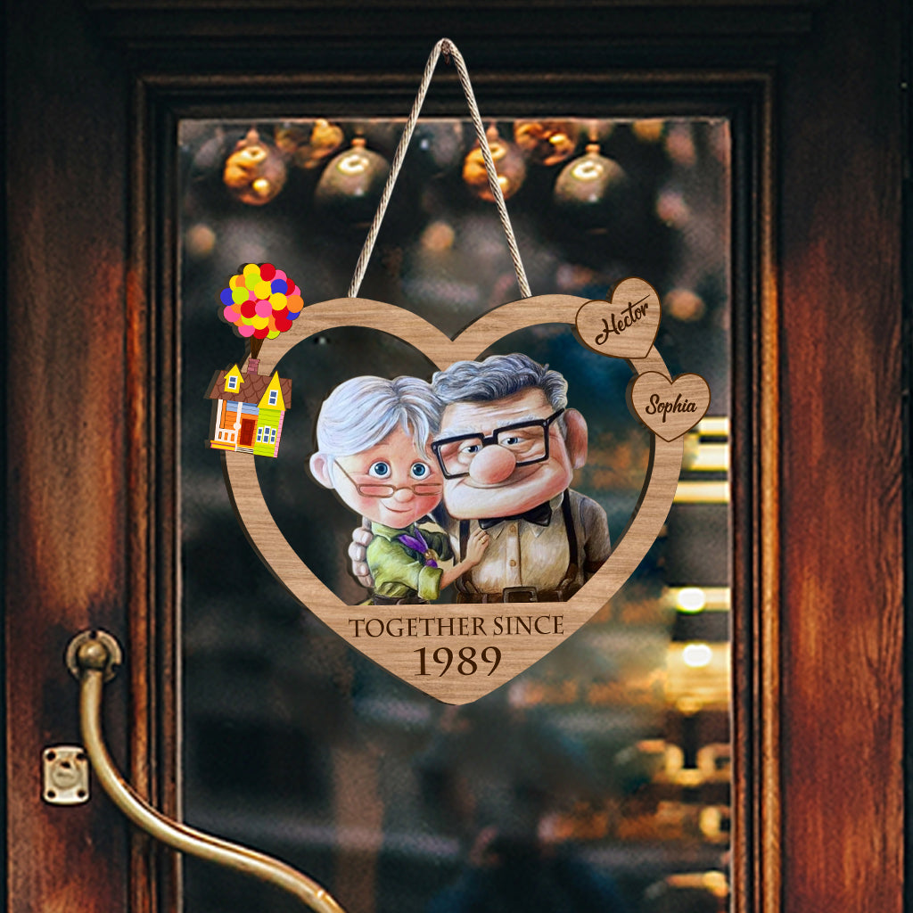 Together Since - Personalized Couple Custom Shaped Wood Sign