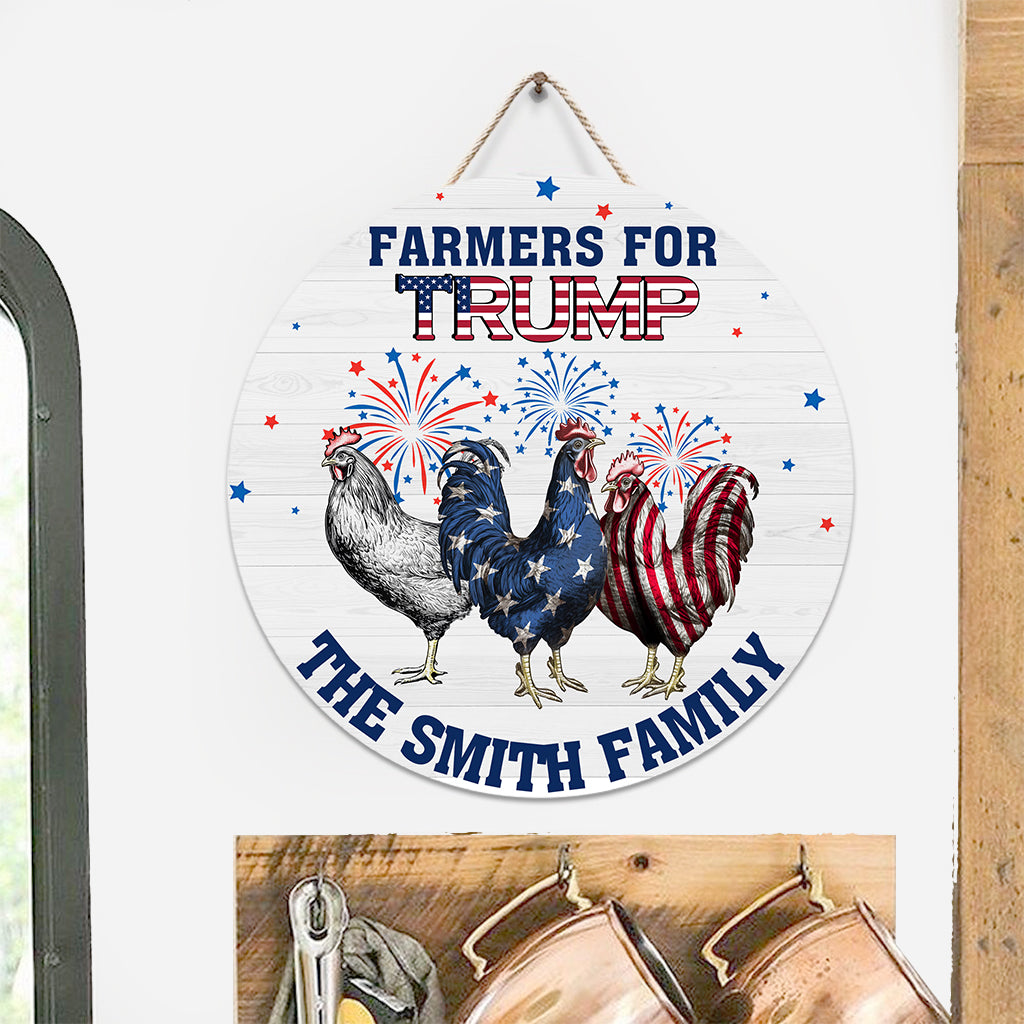 Farmer For The Country - Personalized Round Wood Sign