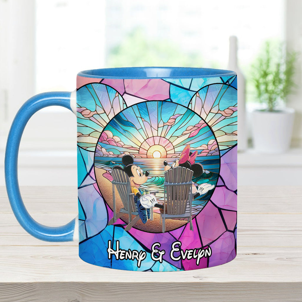 Sunrise On The Beach Build The Life We Love - Personalized Mouse Accent Mug