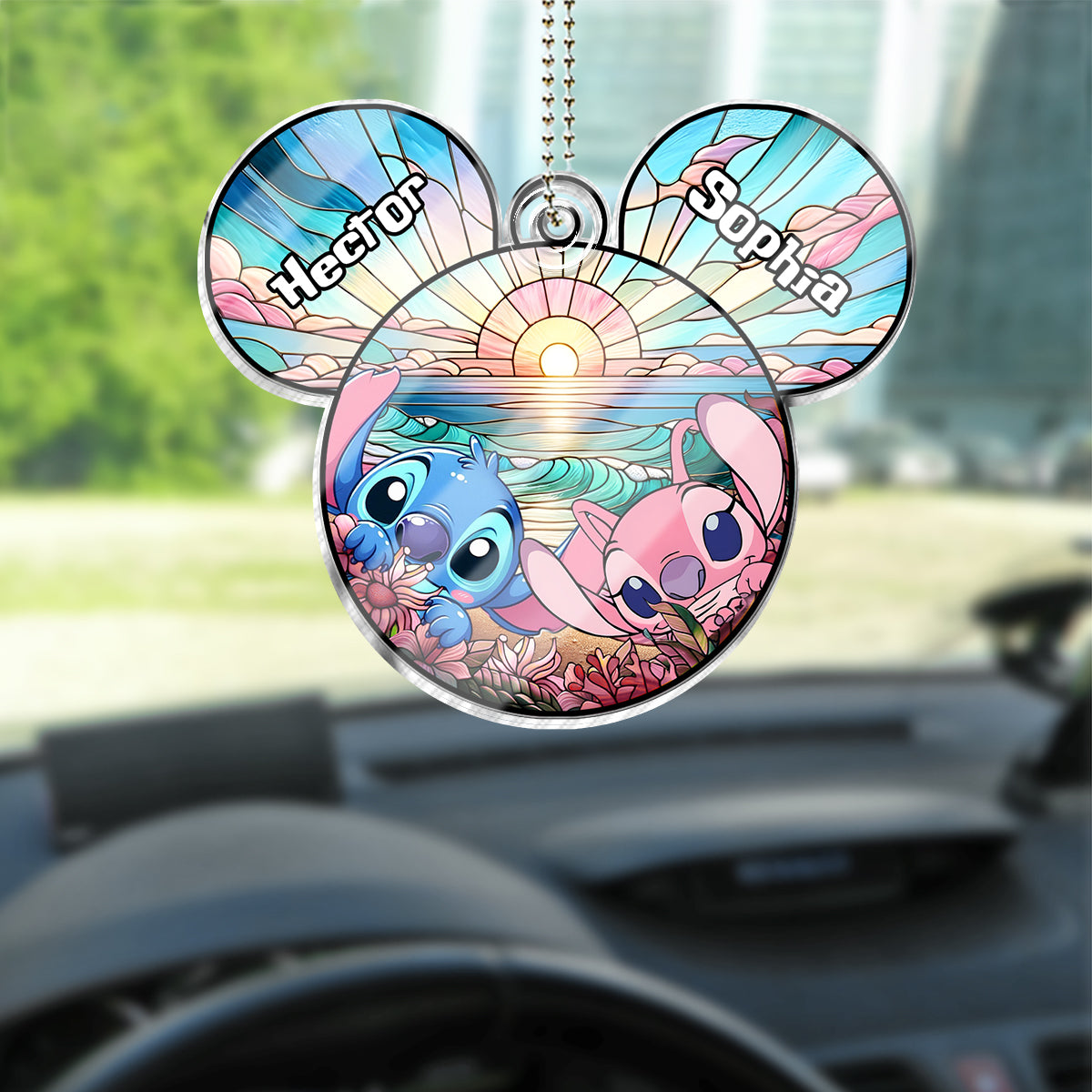 Beautiful Ohana - Personalized Ohana Custom Shaped Car Ornament