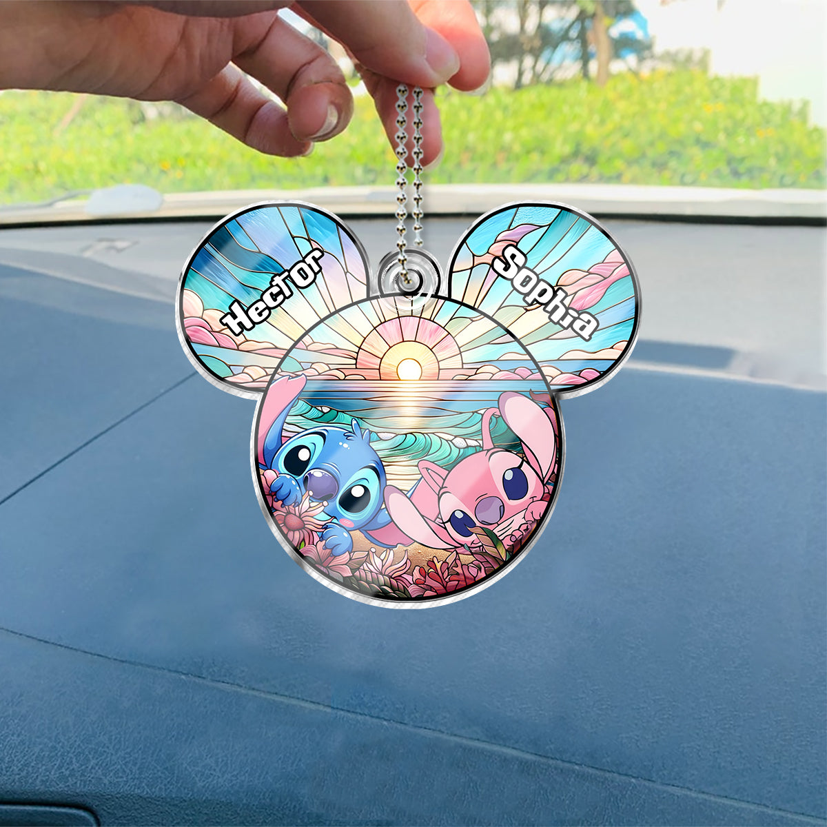 Beautiful Ohana - Personalized Ohana Custom Shaped Car Ornament