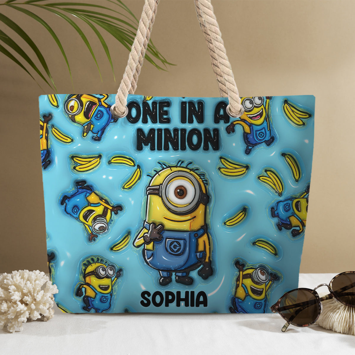 One In A Minion - Personalized Beach Bag
