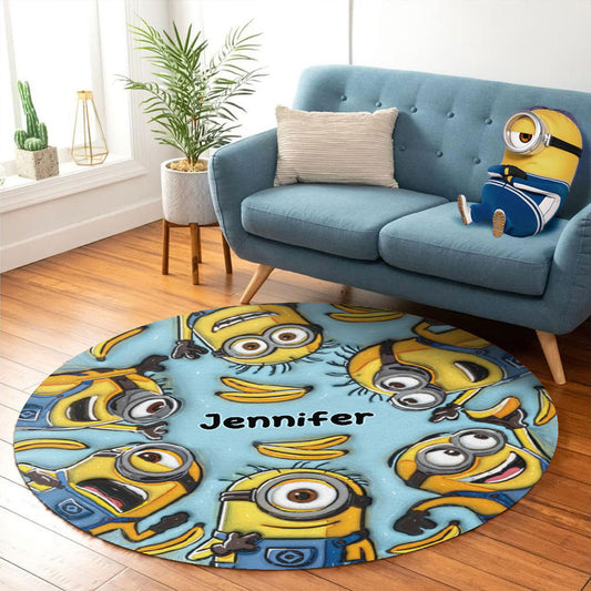 One In A Minion - Personalized Round Rug