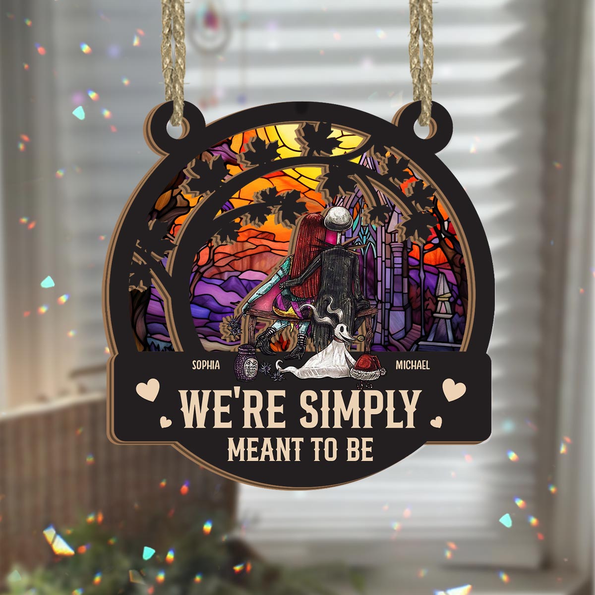 We're Simply Meant To Be - Personalized Nightmare 2 Layered Window Hanging Suncatcher