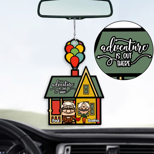 Adventure Is Out Here - Personalized Mouse Car Ornament