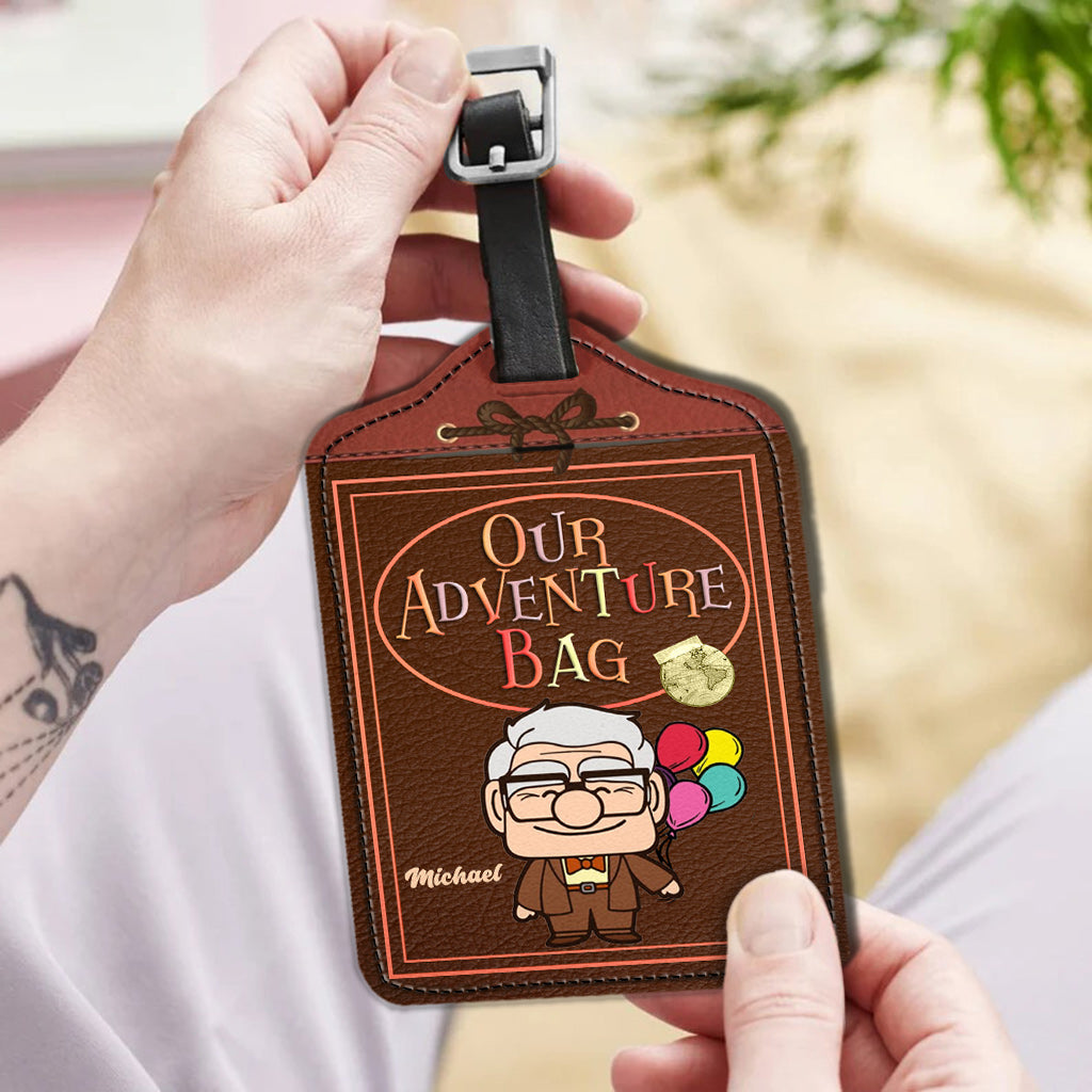 Our Adventure Bag - Personalized Mouse Leather Luggage Tag