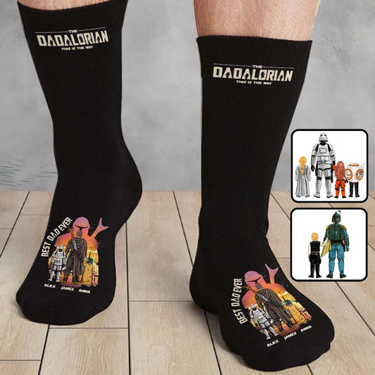 Dadalorian Best Dad Ever - Personalized The Force Socks