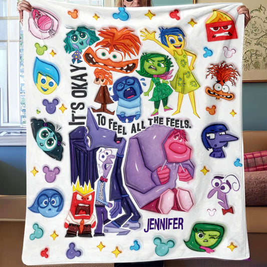 It's Okay To Feel All The Feels - Personalized Blanket
