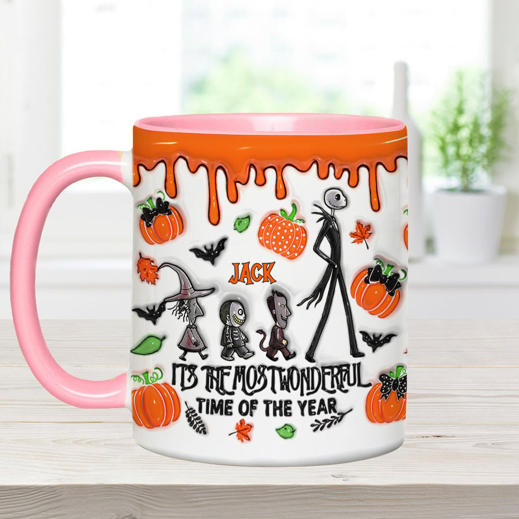 It's The Most Beautiful Time Autumn Skeleton - Personalized Nightmare Accent Mug