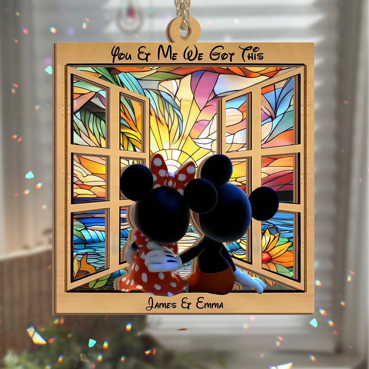 You & Me We Got This - Personalized Mouse 2 Layered Window Hanging Suncatcher