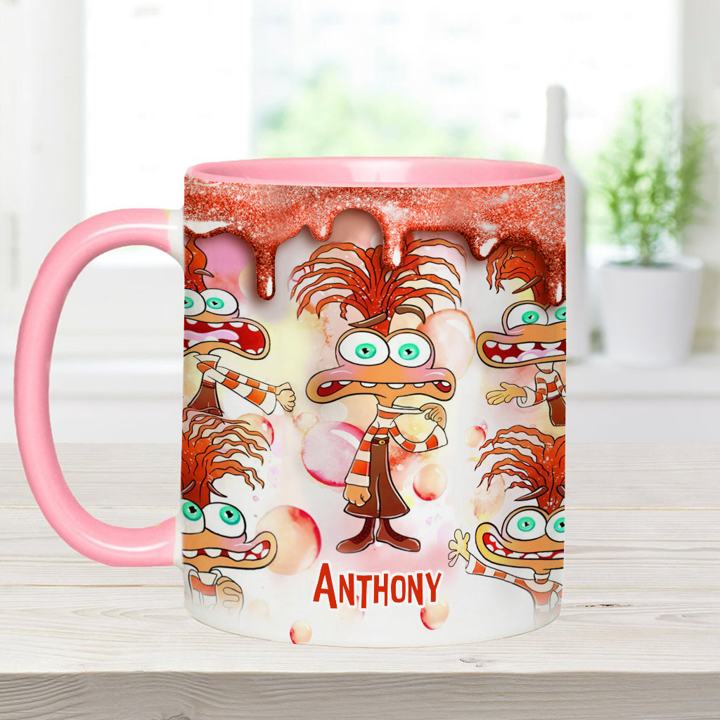 Joy Disgust Anger Sadness Fear Anxiety Envy Ennui Embarrassment - Personalized Accent Mug