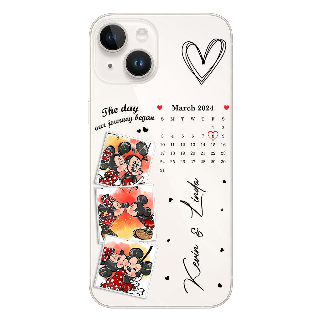 The Day Our Journey Began Mouse Ears Calendar Custom - Personalized Mouse Clear Phone Case