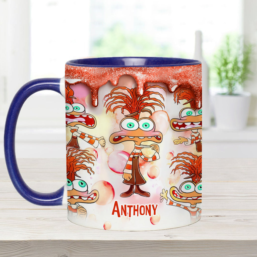 Joy Disgust Anger Sadness Fear Anxiety Envy Ennui Embarrassment - Personalized Accent Mug
