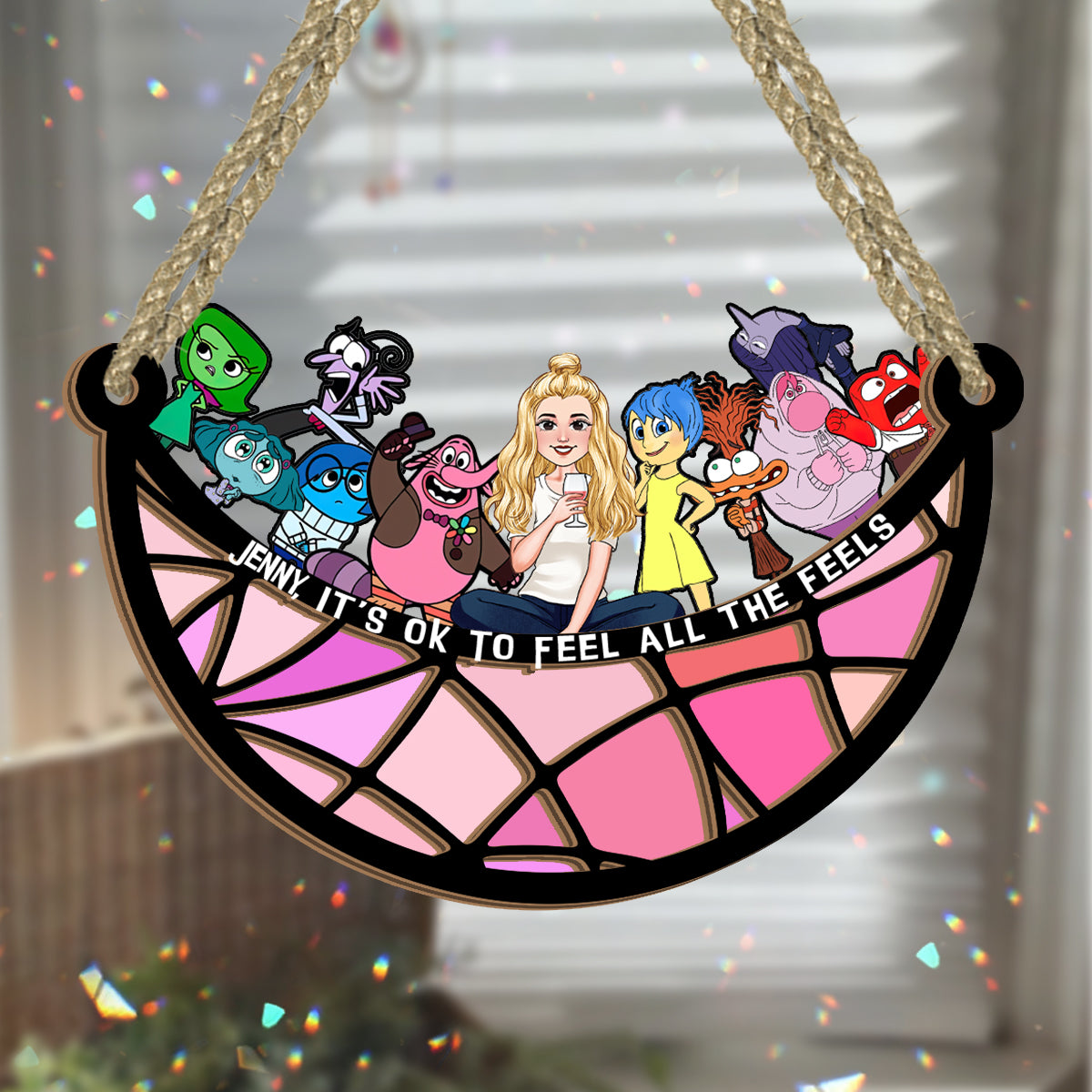 It's Ok To Feel All The Feels - Personalized 2 Layered Window Hanging Suncatcher