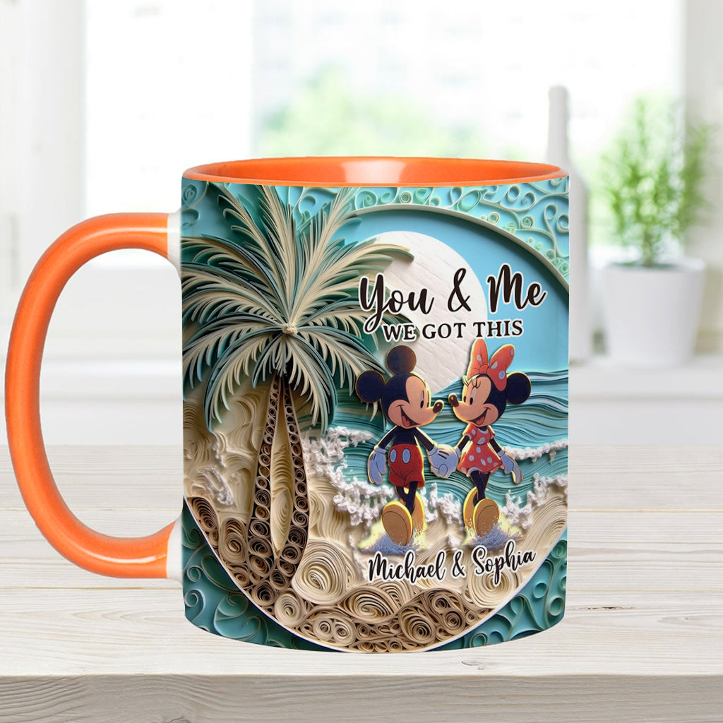 Beach Scene Happy Couple - Personalized Mouse Accent Mug