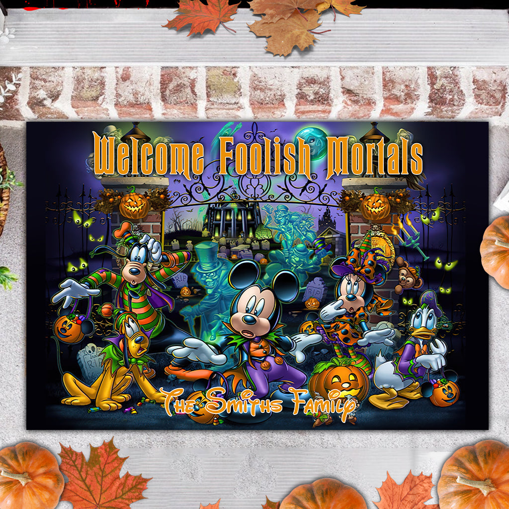Welcome Foolish Mortals - Personalized Mouse Doormat