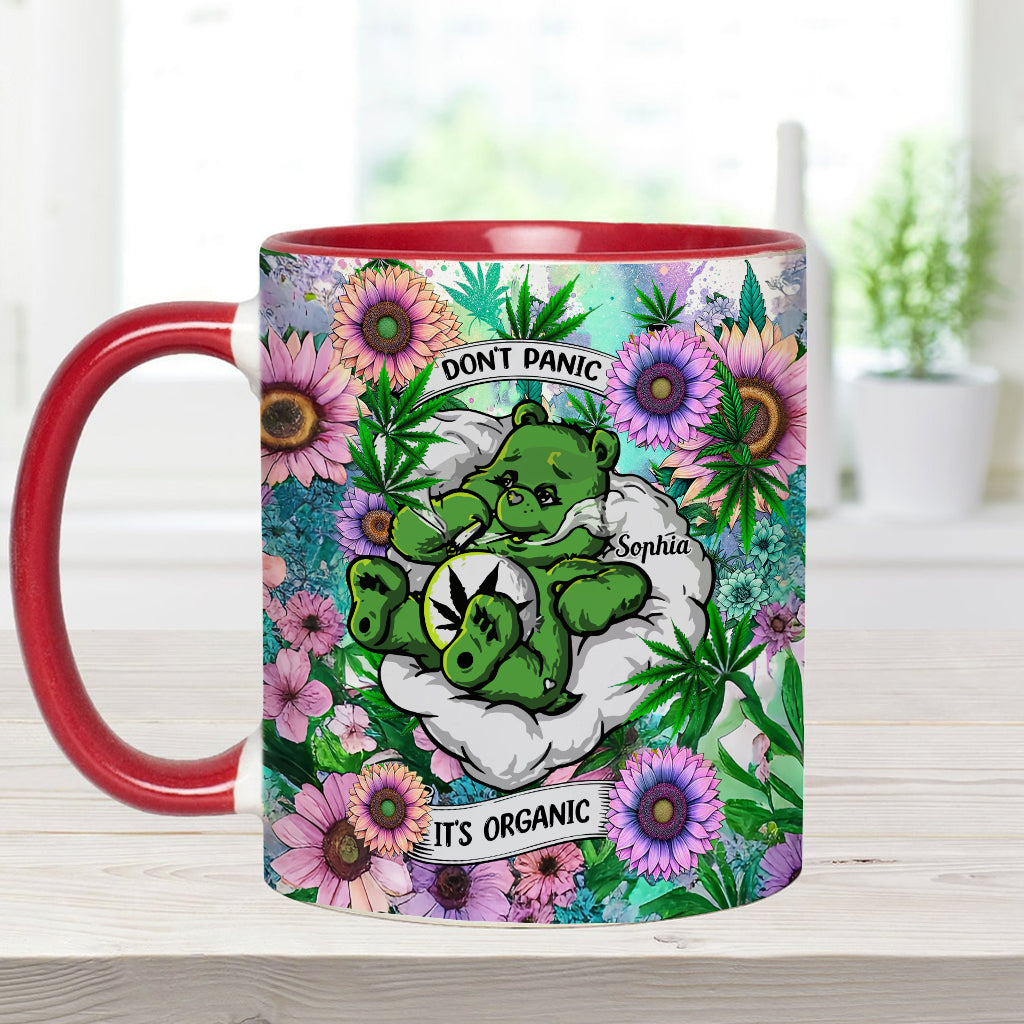 Don't Panic It's Organic - Personalized Weed Accent Mug