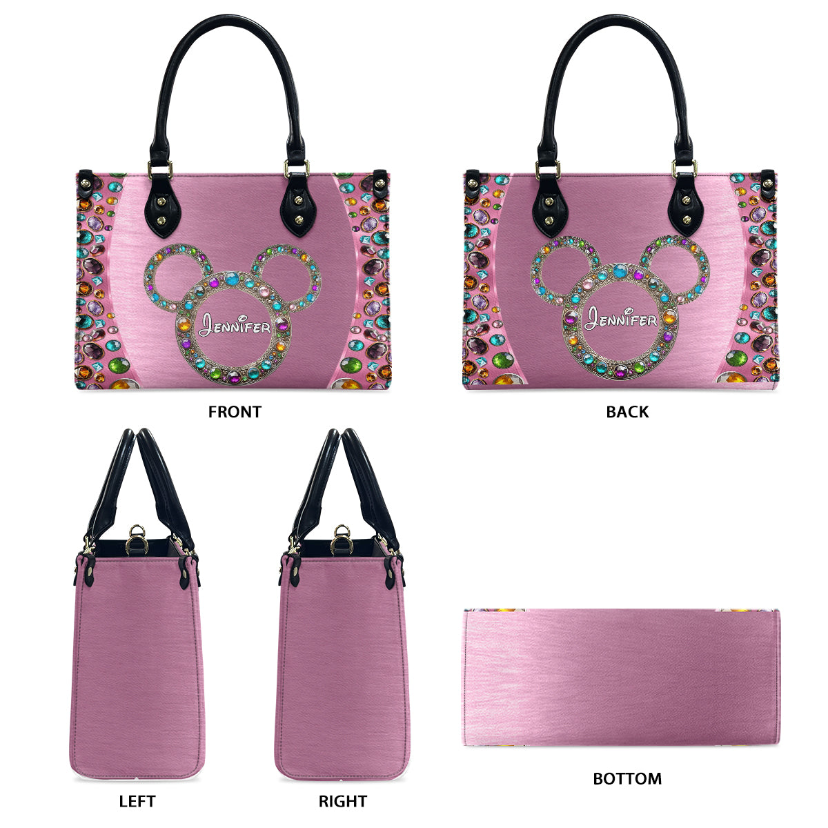 Magic Pink - Personalized Mouse Leather Handbag