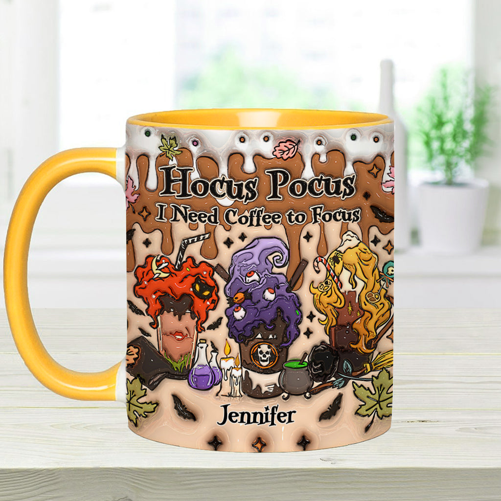 Autumn Leaves Pumpkin Spice Latte - Personalized Three Witches Accent Mug