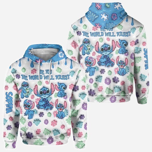 Be You The World Will Adjust - Personalized Autism Awareness All Over Shirt