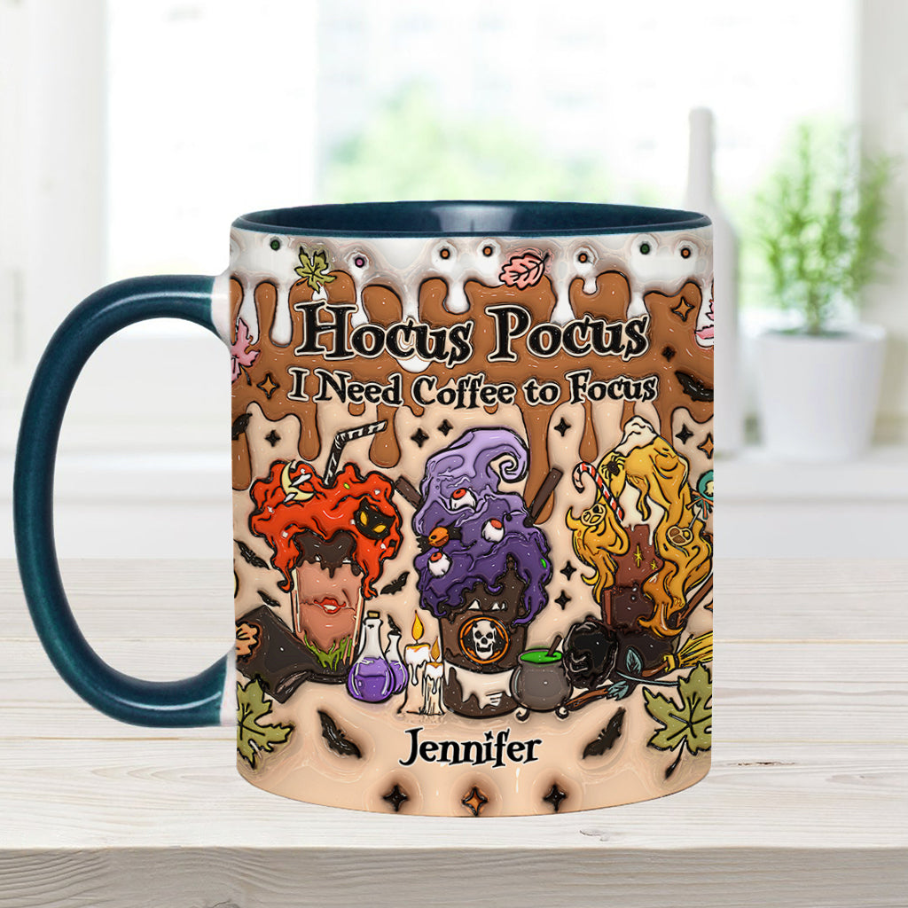 Autumn Leaves Pumpkin Spice Latte - Personalized Three Witches Accent Mug