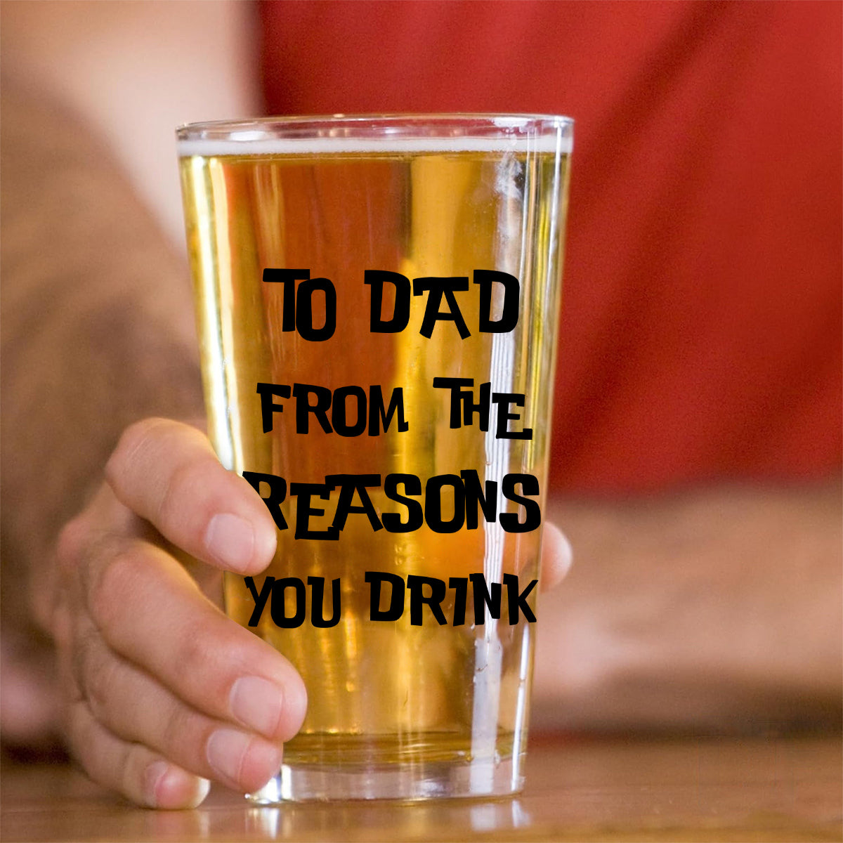 To Dad From The Reasons You Drink - Personalized Ohana Beer Glass