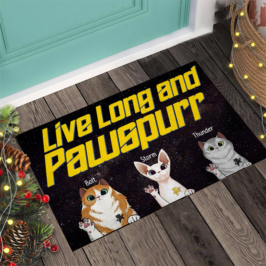 Live Long and Pawspurr - Personalized Star Fleet Doormat