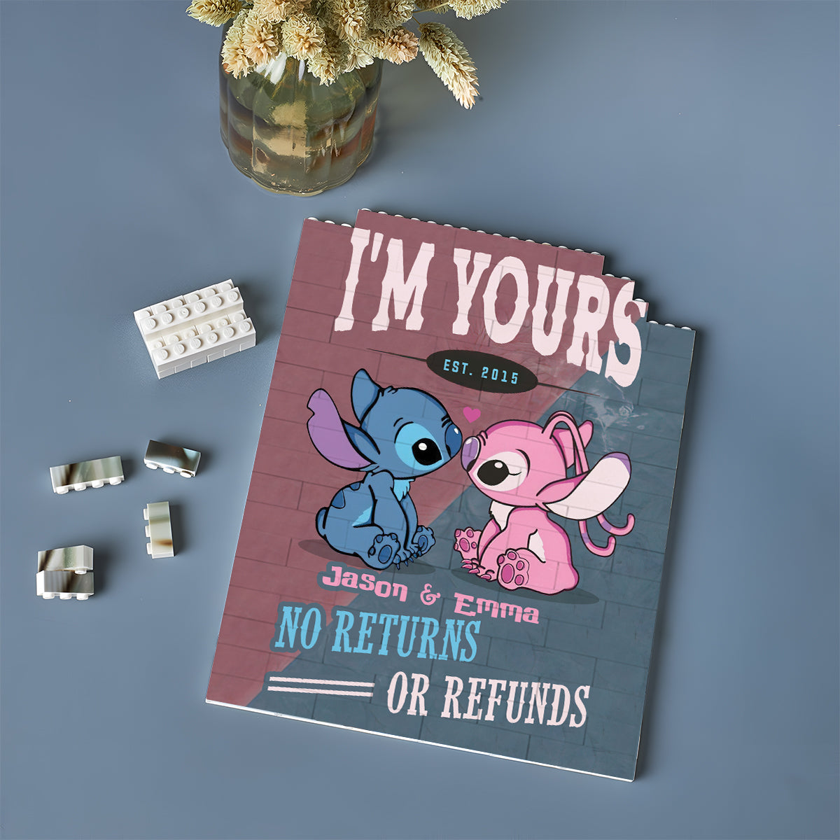 I'm Your No Return Or Refund - Personalized Ohana Vertical Rectangle Building Brick Blocks Printed On Both Sides