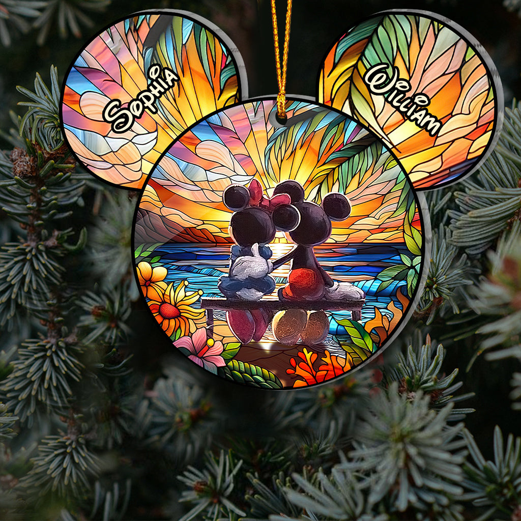 Romantic Mouse Couple - Personalized Mouse Ornament