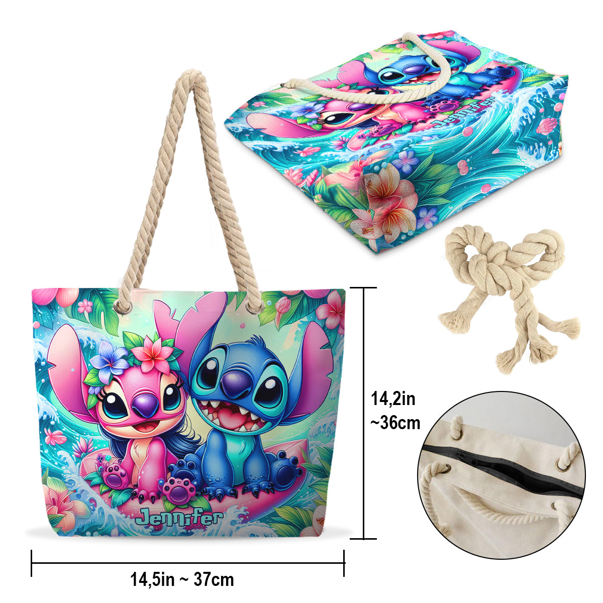 Ohana Summer Vibes - Personalized Ohana Beach Bag