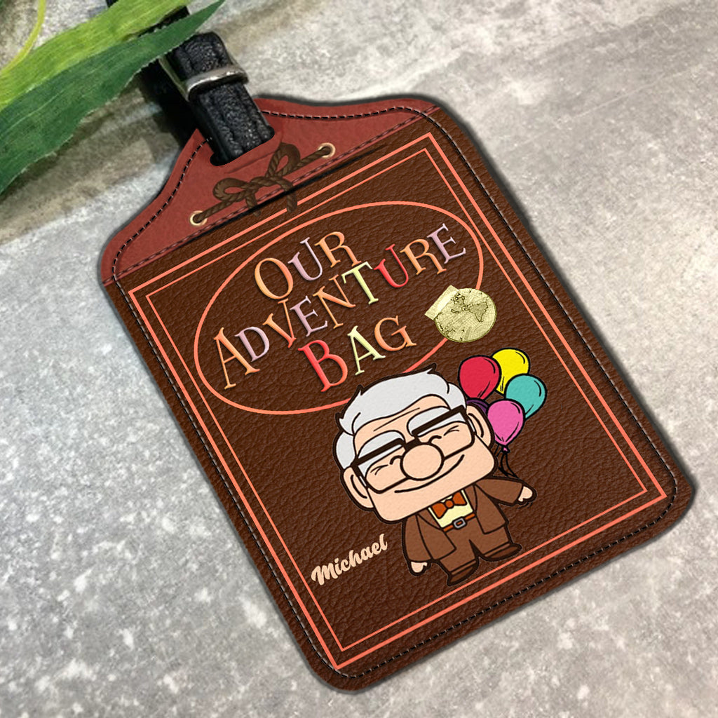 Our Adventure Bag - Personalized Mouse Leather Luggage Tag