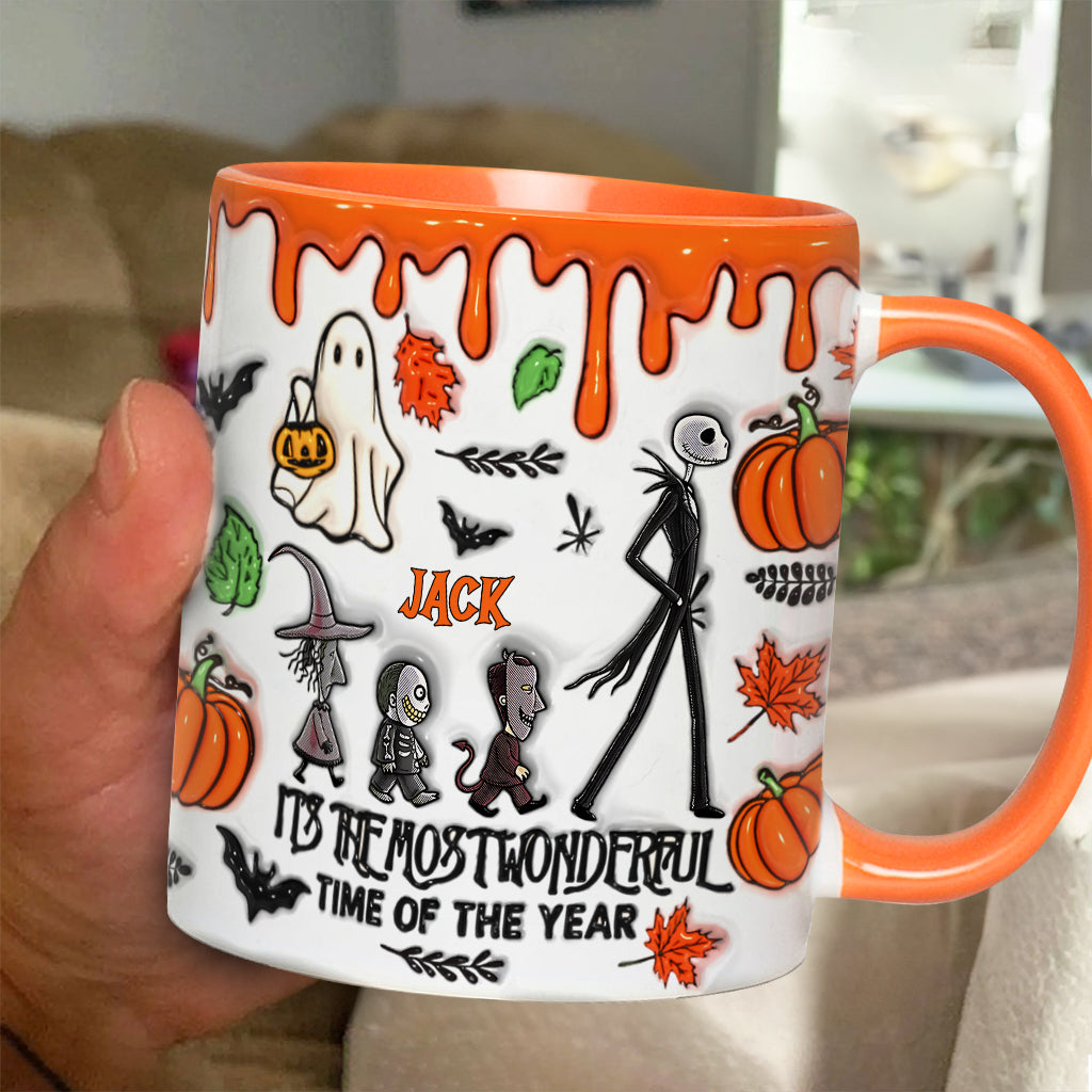 It's The Most Beautiful Time Autumn Skeleton - Personalized Nightmare Accent Mug