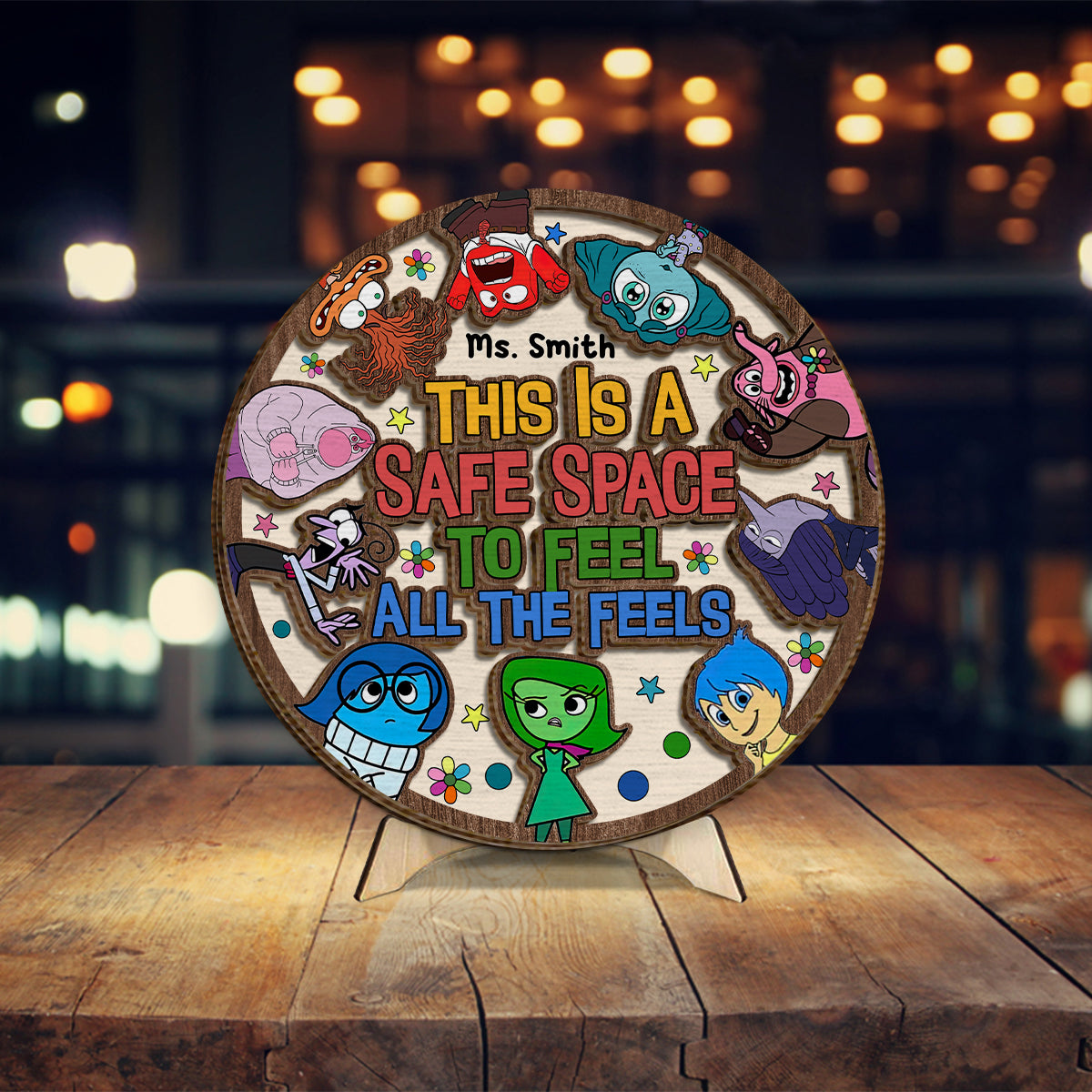 This Is A Safe Space To Feel All The Feels - Personalized 2 Layered Wood Sign / Wood Plaque