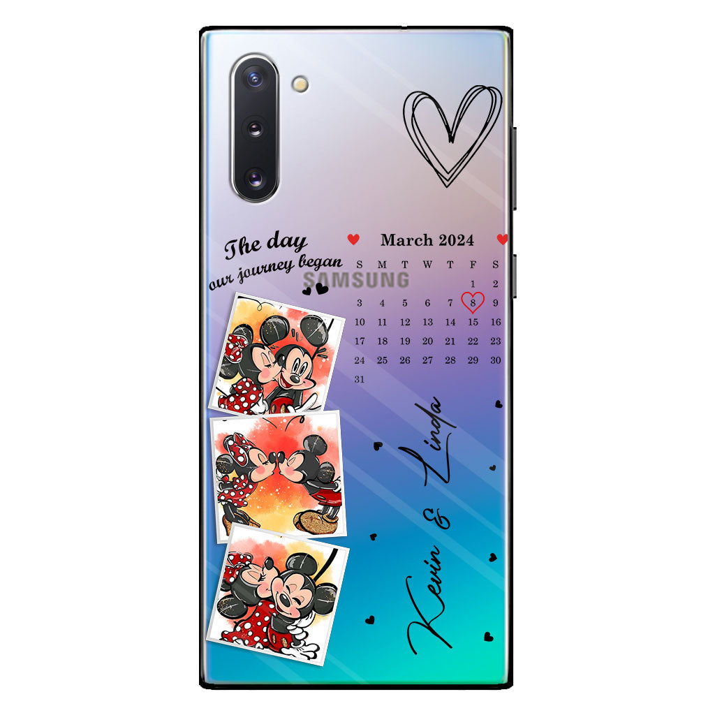 The Day Our Journey Began Mouse Ears Calendar Custom - Personalized Mouse Clear Phone Case