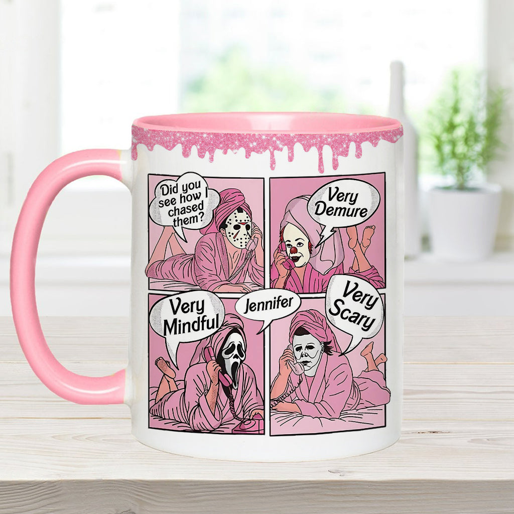 Very Demure, Very Mindful, Very Spooky - Personalized Accent Mug