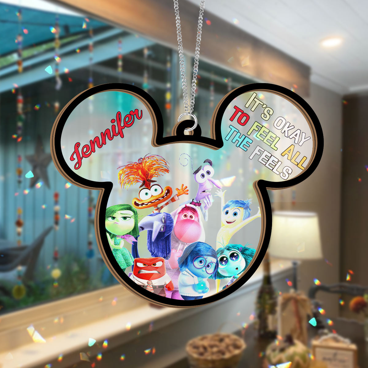 It's Okay To Feel All The Feels - Personalized 2 Layered Window Hanging Suncatcher