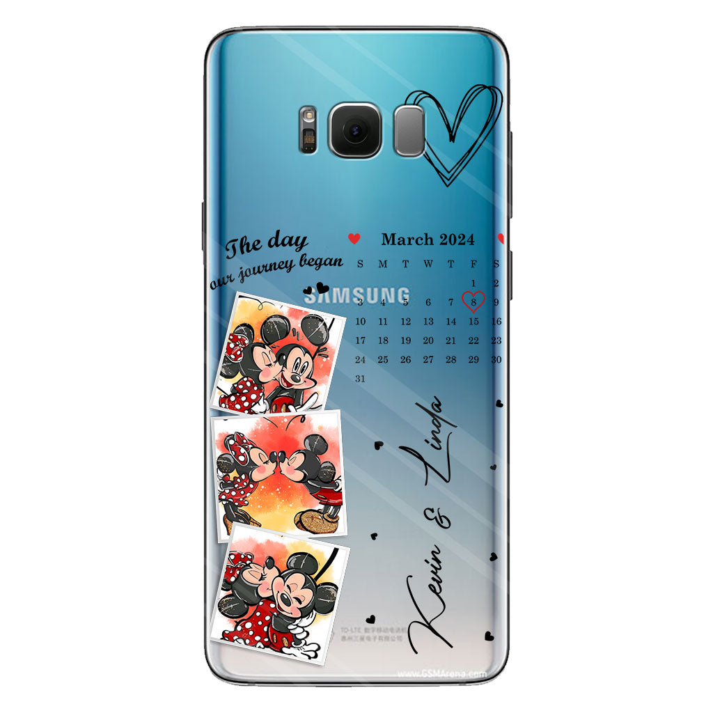 The Day Our Journey Began Mouse Ears Calendar Custom - Personalized Mouse Clear Phone Case